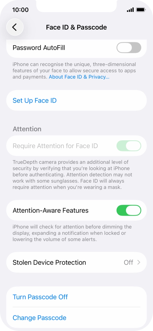 Press Turn Passcode Off and key in the phone lock code.