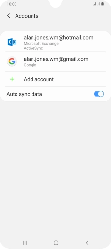 If this screen is displayed, you email account has been recognised and set up automatically. Follow the instructions on the screen to key in more information and finish setting up your phone.