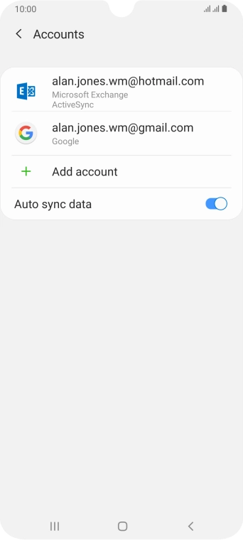 If this screen is displayed, you email account has been recognised and set up automatically. Follow the instructions on the screen to key in more information and finish setting up your phone.