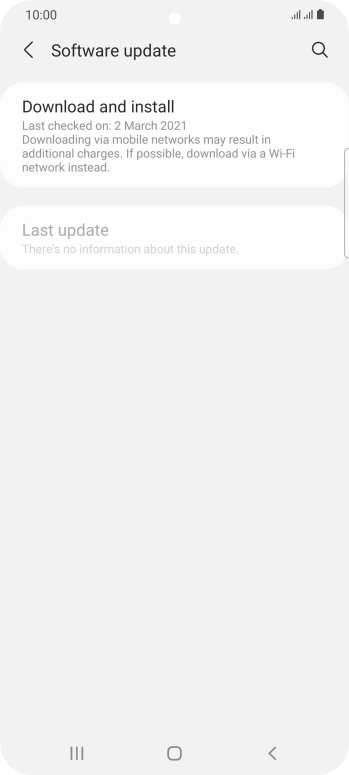 Press Download and install. If a new software version is available, it's displayed. Follow the instructions on the screen to update the phone software.
