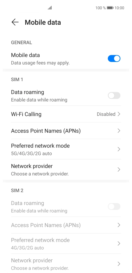 Press Access Point Names (APNs).