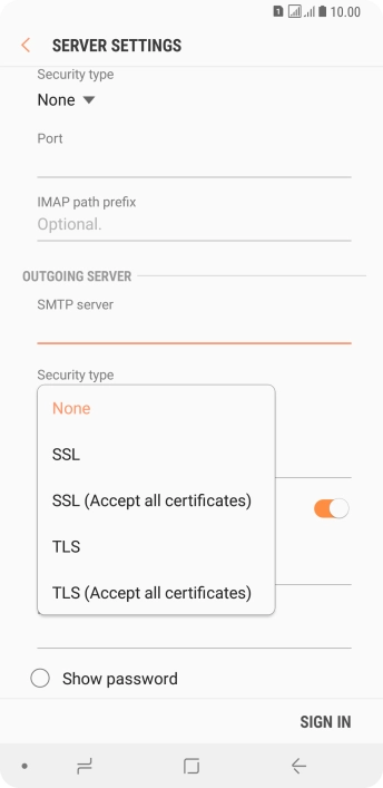 Press None to turn off the function.