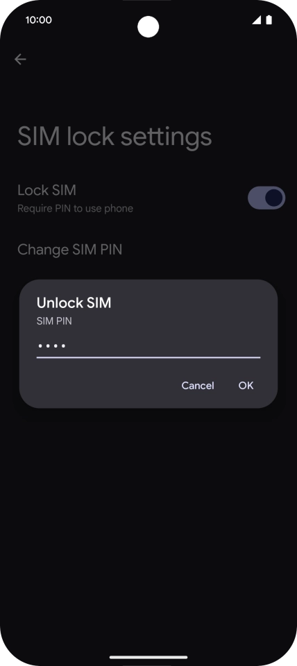Key in your PIN and press OK. The default PIN is 1111.