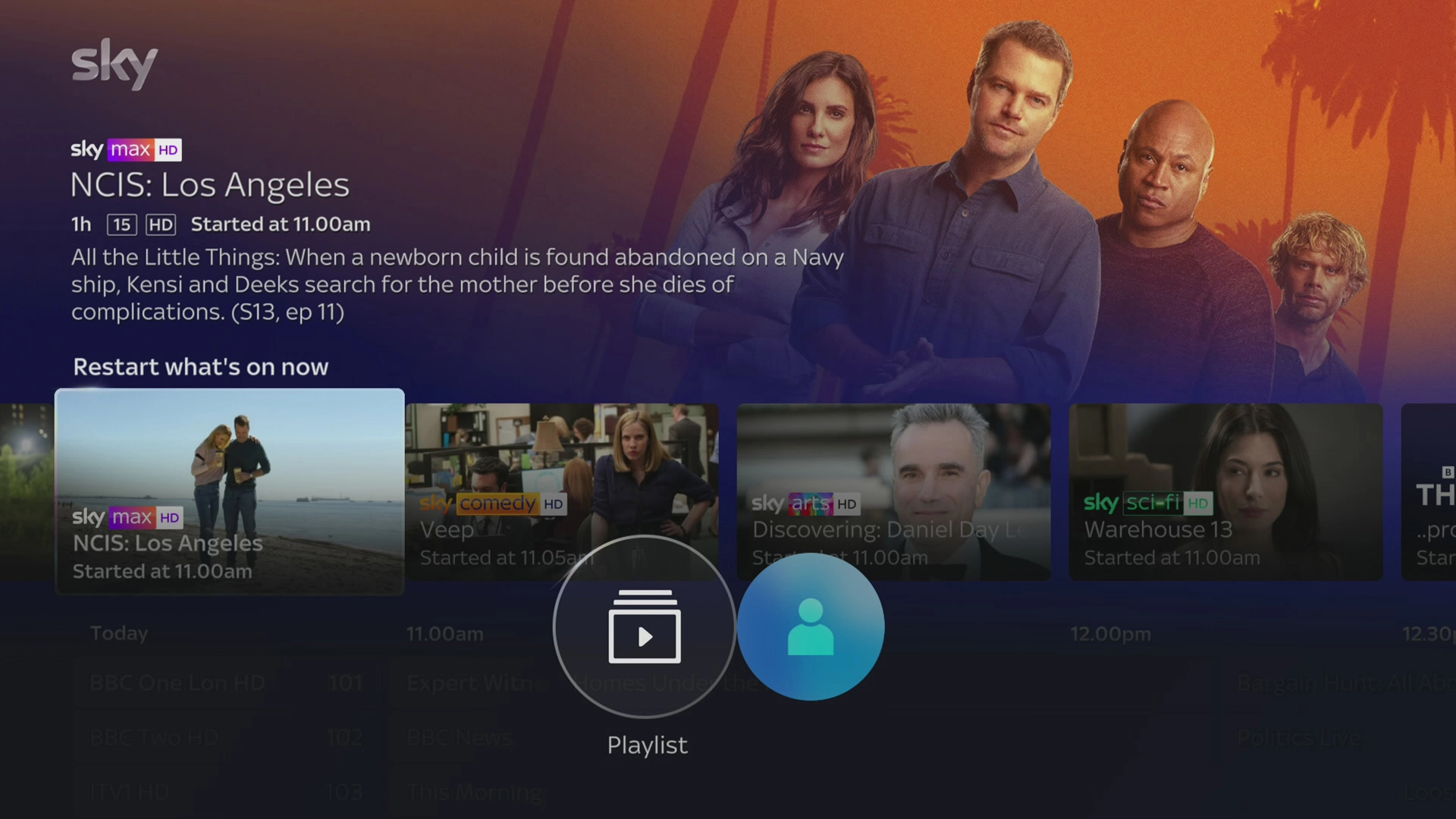 Select Playlist to add the TV programme to Playlist.