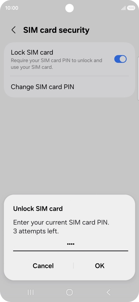 Key in your PIN and press OK. The default PIN is 1111.