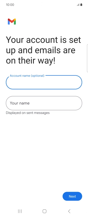 Press Your name and key in the required sender name.