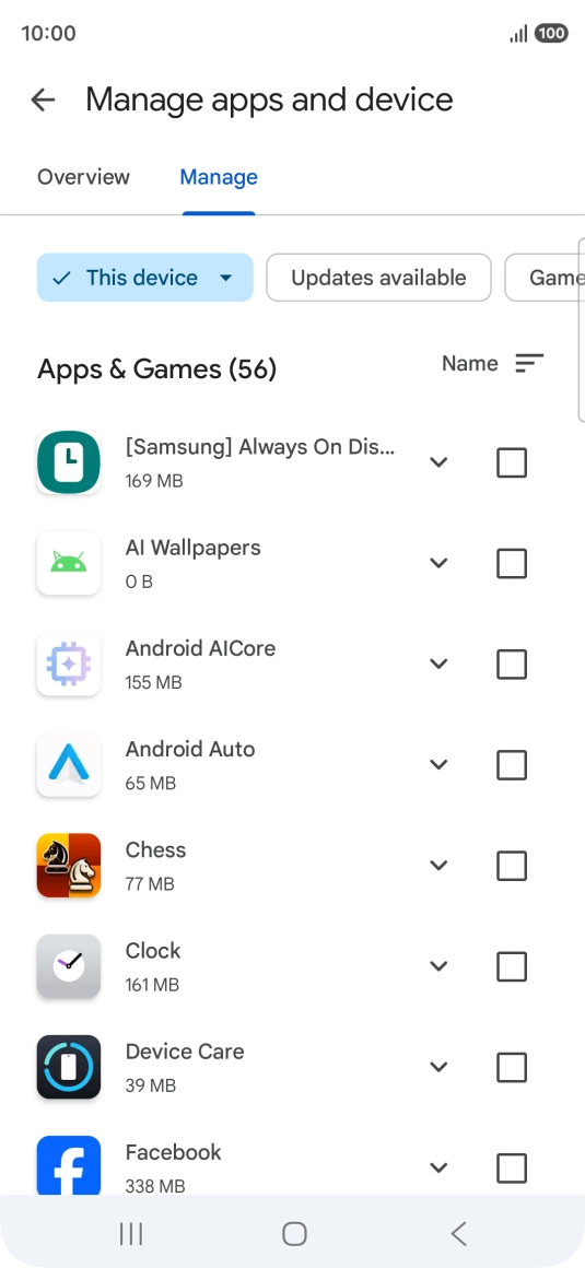 Press the required app.