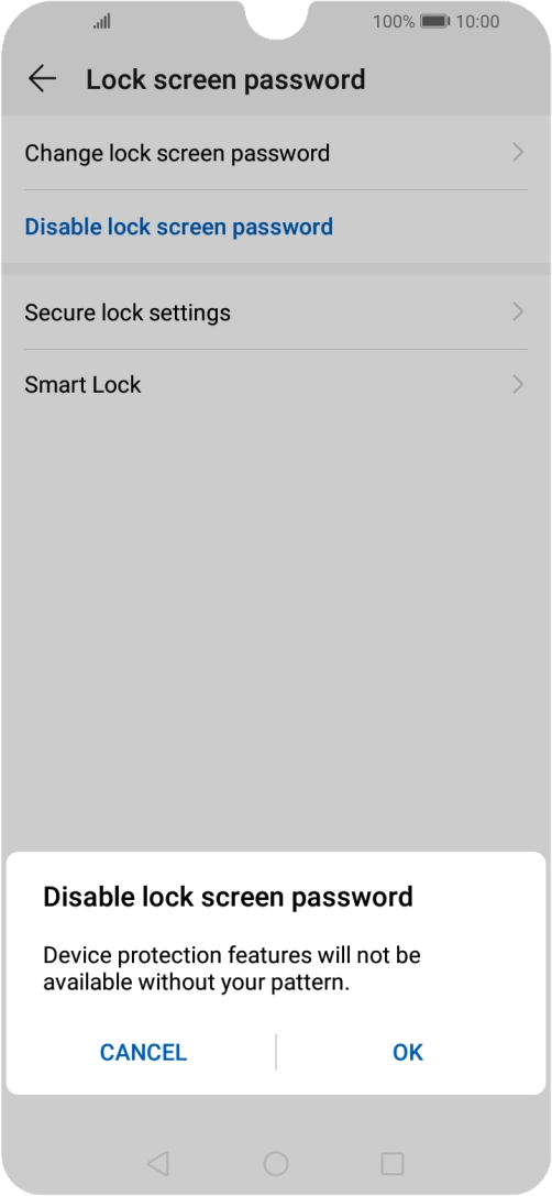 Key in the current phone lock code and press OK.