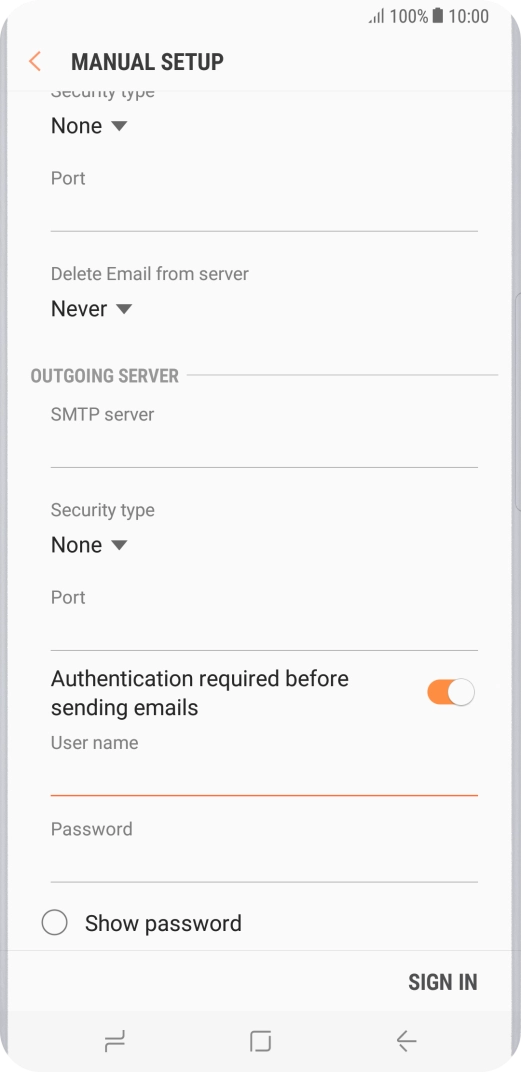 Press the field below 
