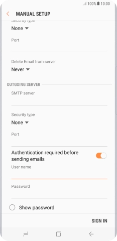 Press the field below 