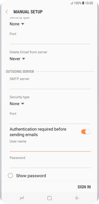 Press the field below 
