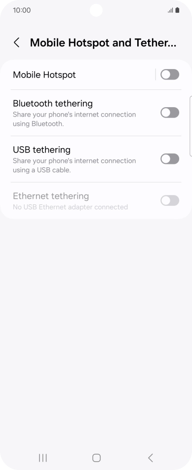Press Mobile Hotspot.