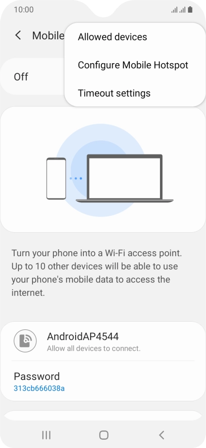 Press Configure Mobile Hotspot.