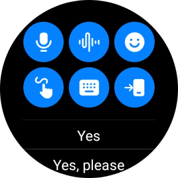 Press the microphone icon and follow the instructions on the screen to record and send the required reply.