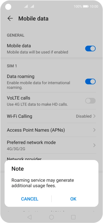 If you turn on the function, press OK.