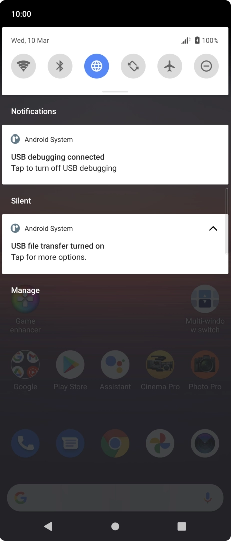 Press Tap for more options..