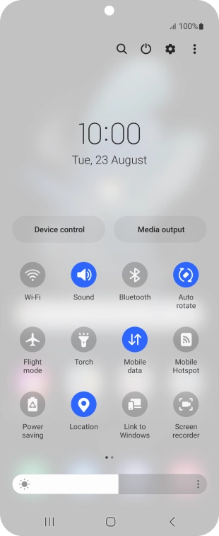Press the settings icon.