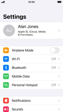 Press Personal Hotspot.