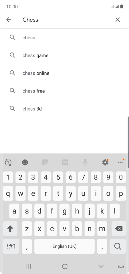 Key in the name or subject of the required app and press the search icon.