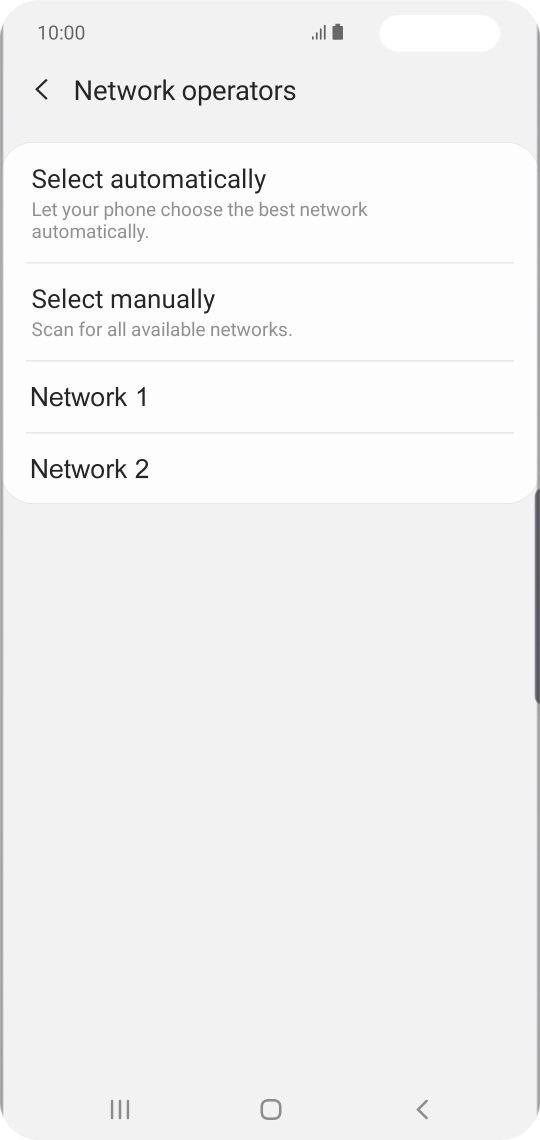 Press the required network.
