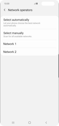 Press the required network.