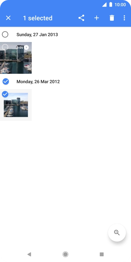 Press the required pictures or video clips to add them.
