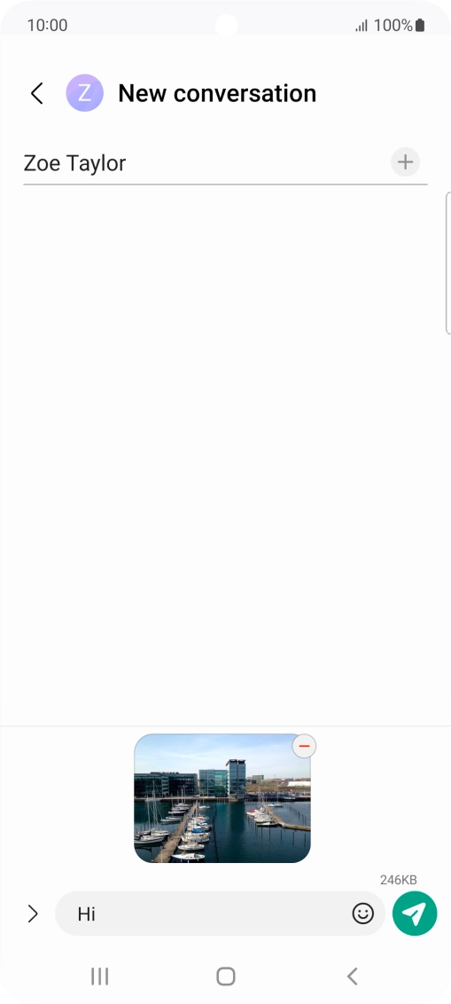 Press the send icon when you've finished your MMS.
