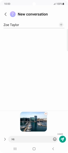 Press the send icon when you've finished your MMS.