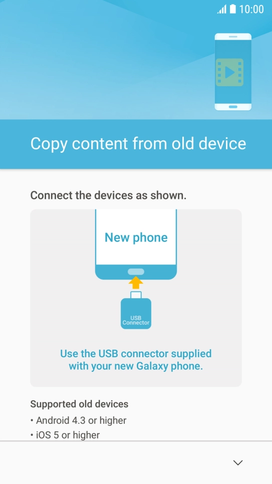 Follow the instructions on the screen to connect your phone to the other phone.