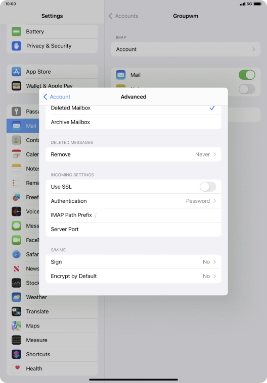 Press the indicator next to 