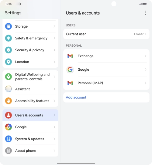 Press the menu icon.