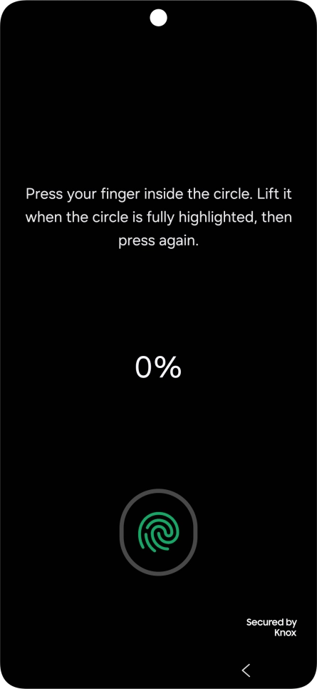 Follow the instructions on the screen to create the phone lock code using your fingerprint.