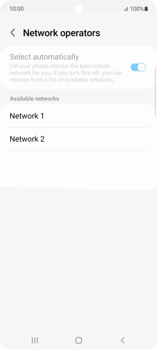 Press the required network.