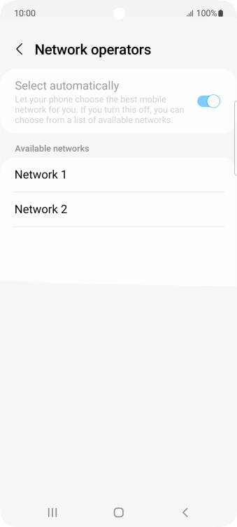 Press the required network.