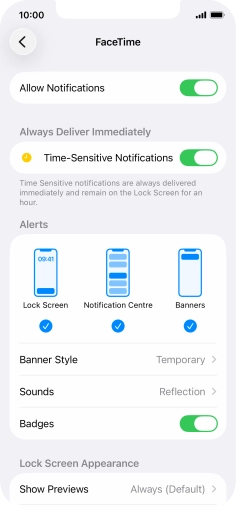 Press the indicator next to 