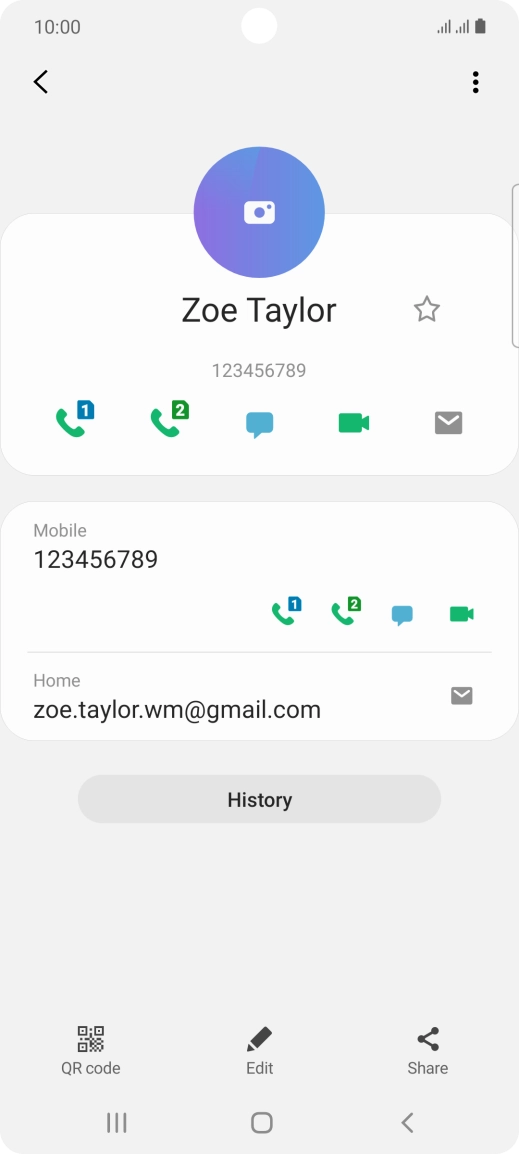 Press the call icon next to the required SIM.