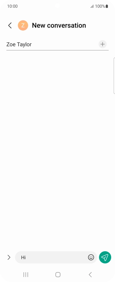 Press the send icon when you've finished your SMS.