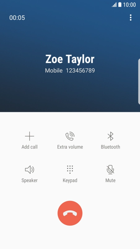 Press the end call icon.