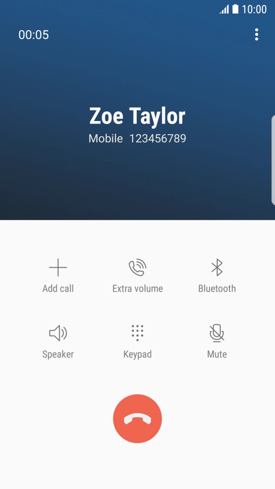 Press the end call icon.