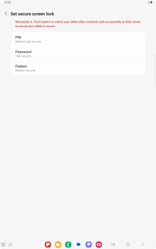 Press the required lock code and follow the instructions on the screen to create an additional lock code.