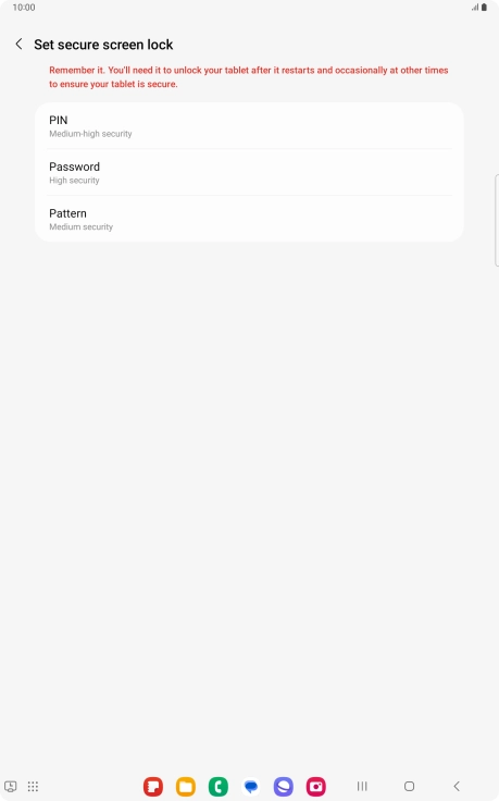 Press the required lock code and follow the instructions on the screen to create an additional lock code.