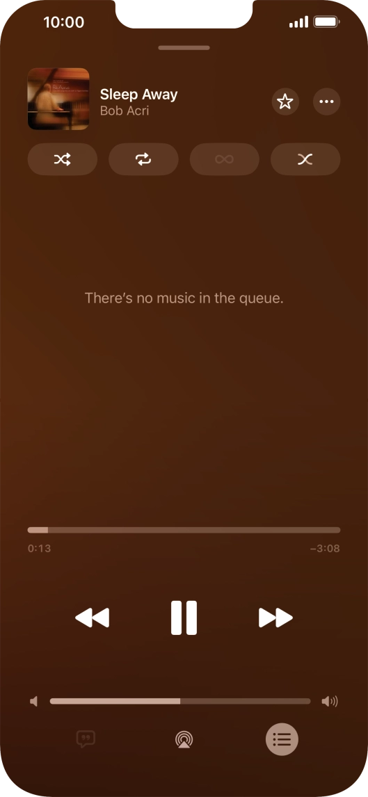 Press the shuffle icon to turn the function on or off.
