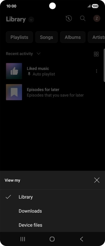 Press the required category and go to the required audio file.