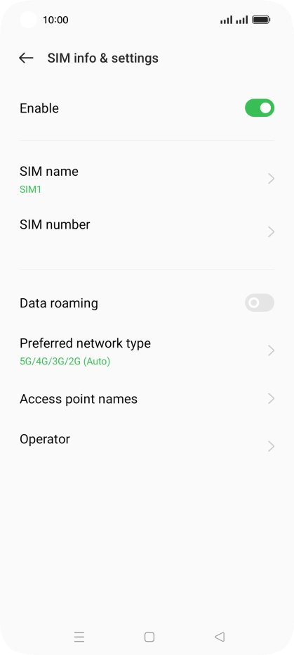 Press Preferred network type.