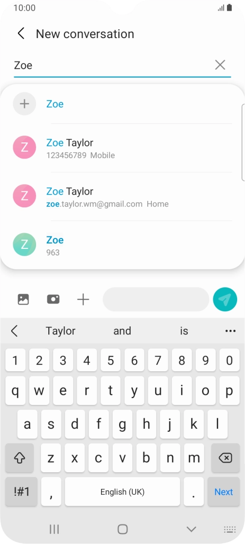 Press the required contact.