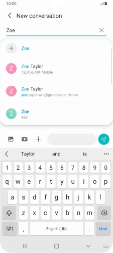 Press the required contact.