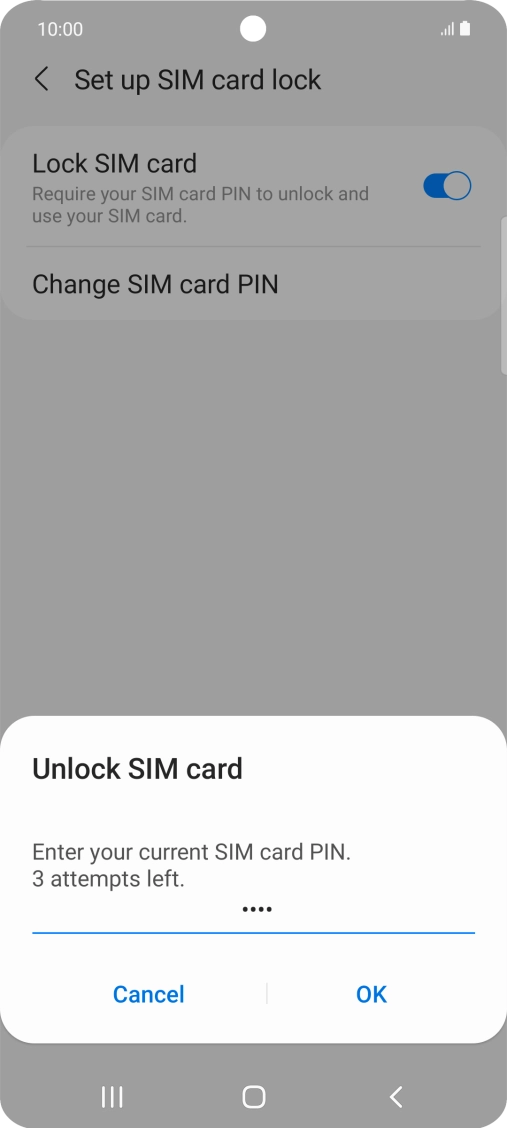 Key in your PIN and press OK. The default PIN is 1111.
