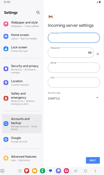 Press the field below 