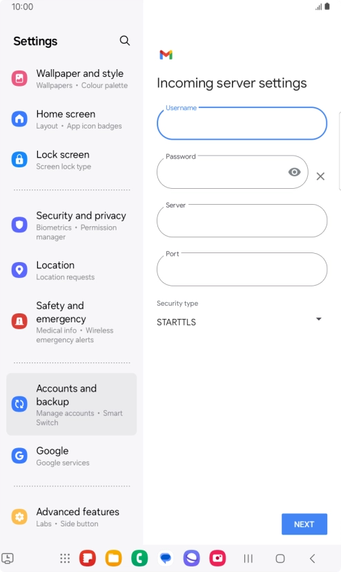 Press the field below 