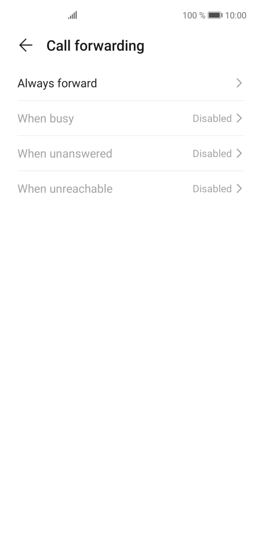 Press the required divert type.